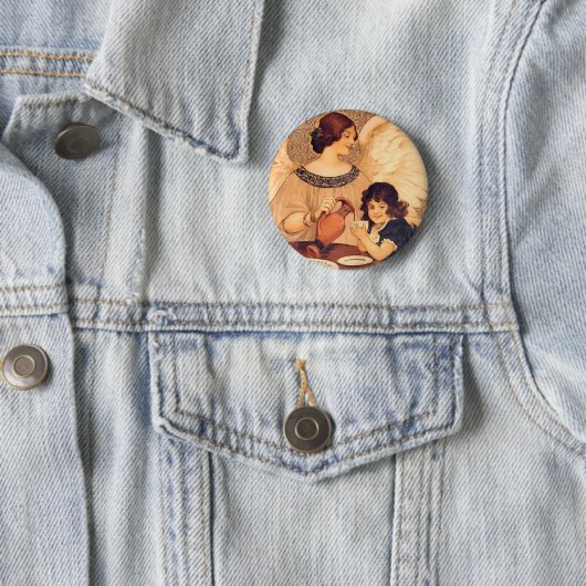 Schokolade Angel Französische Antike Button (Beispiel)