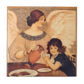 Schokolade Angel Französische Antike Fliese (Vorderseite)