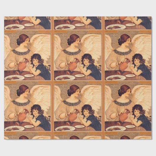 Schokolade Angel Französische Antike Geschenkpapier (Flach)