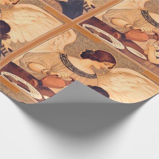 Schokolade Angel Französische Antike Geschenkpapier (Ecke)