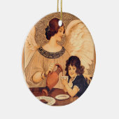 Schokolade Angel Französische Antike Keramikornament (Rechts)