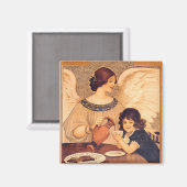 Schokolade Angel Französische Antike Magnet (Vorderseite/Rückseite)