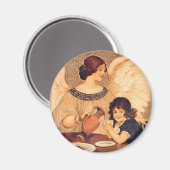 Schokolade Angel Französische Antike Magnet (Vorderseite/Rückseite)