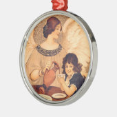 Schokolade Angel Französische Antike Ornament Aus Metall (Links)