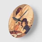 Schokolade Angel Französische Antike Runde Wanduhr (Winkel)