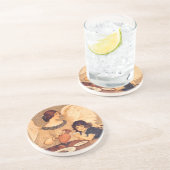 Schokolade Angel Französische Antike Sandstein Untersetzer (Seite)