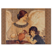 Schokolade Angel Französische Antike Schneidebrett (Vorderseite)
