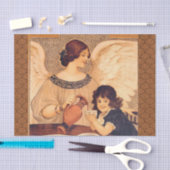 Schokolade Angel Französische Antike Seidenpapier (Handwerk)