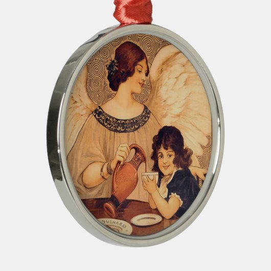 Schokolade Angel Französische Antike Silbernes Ornament (Rechts)