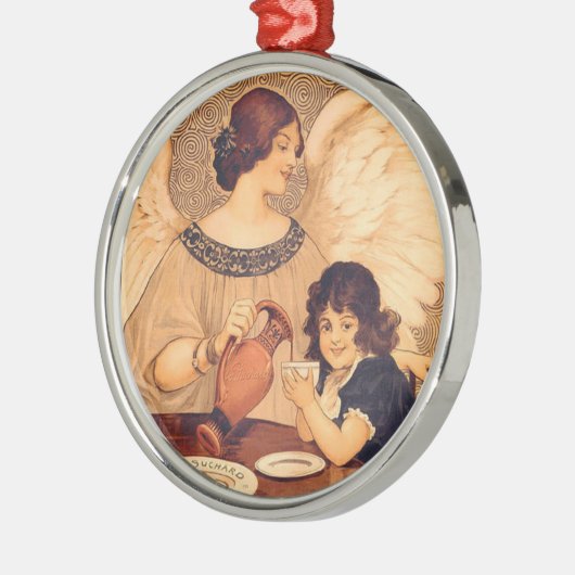 Schokolade Angel Französische Antike Silbernes Ornament (Links)