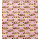 Schokolade Aquarellfarben Eclairs Donuts Duschvorhang (Vorderseite)