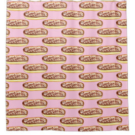 Schokolade Aquarellfarben Eclairs Donuts Duschvorhang