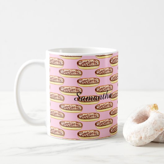 Schokolade Aquarellfarben Eclairs Donuts Kaffeetasse (Mit Donut)