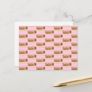 Schokolade Aquarellfarben Eclairs Donuts Postkarte