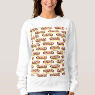 Schokolade Aquarellfarben Eclairs Donuts Sweatshirt