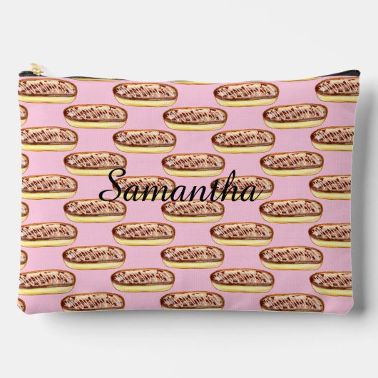 Schokolade Aquarellfarben Eclairs Donuts Zubehörtasche (Vorderseite)