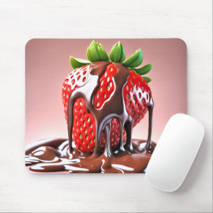 Schokolade auf Erdbeeren Mousepad