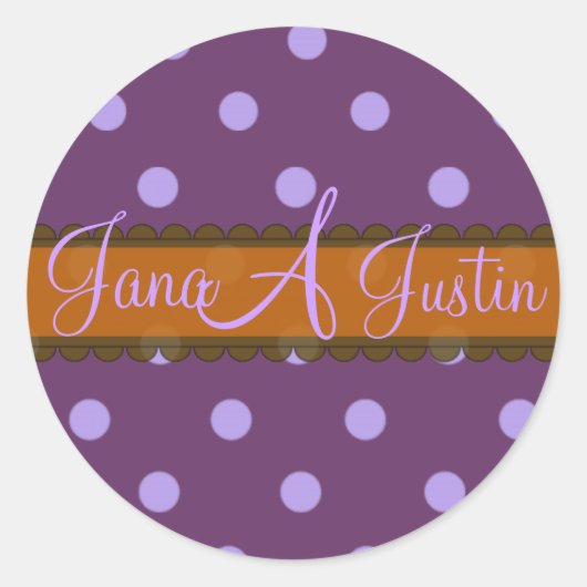 Schokolade-Aufkleber für Monogramm Runder Aufkleber (Vorderseite)