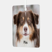 Schokolade, australischer Schäferhund Ornament Aus Metall (Vorderseite links)