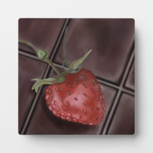 Schokolade Bar mit Erdbeeren Fotoplatte
