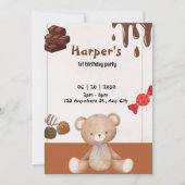 Schokolade, Bär und Süßigkeiten Einladung (Vorderseite)