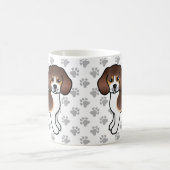 Schokolade Beagle Cartoon Dog & Paws Kaffeetasse (Mittel)