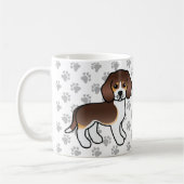 Schokolade Beagle Cartoon Dog & Paws Kaffeetasse (Links)