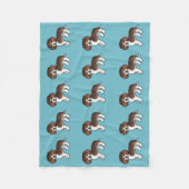 Schokolade Beagle Hunde Muster auf blau Fleecedecke (Vorderseite)