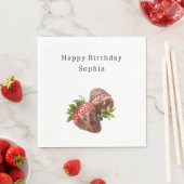 Schokolade bedeckt Erdbeeren Geburtstag Serviette (Beispiel)