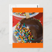 Schokolade bedeckte Apfelpostkarte Postkarte (Vorne/Hinten)