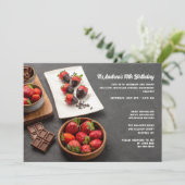 Schokolade bedeckte Erdbeeren Einladung (Stehend Vorderseite)
