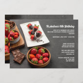 Schokolade bedeckte Erdbeeren Einladung (Vorne/Hinten)