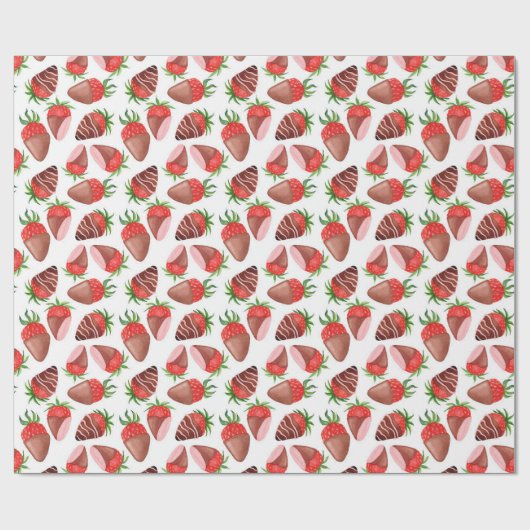 Schokolade bedeckte Erdbeeren Geschenkpapier (Flach)