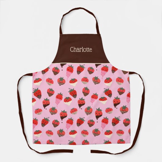 Schokolade bedeckte Erdbeeren Liebe Schürze (Vorderseite)