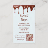 Schokolade bedeckte Erdbeeren-Tropfen Visitenkarte (Rückseite)