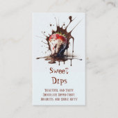 Schokolade bedeckte Erdbeeren-Tropfen Visitenkarte (Vorderseite)