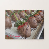 Schokolade bedeckte Erdbeeren Valentine Puzzle (Horizontal)