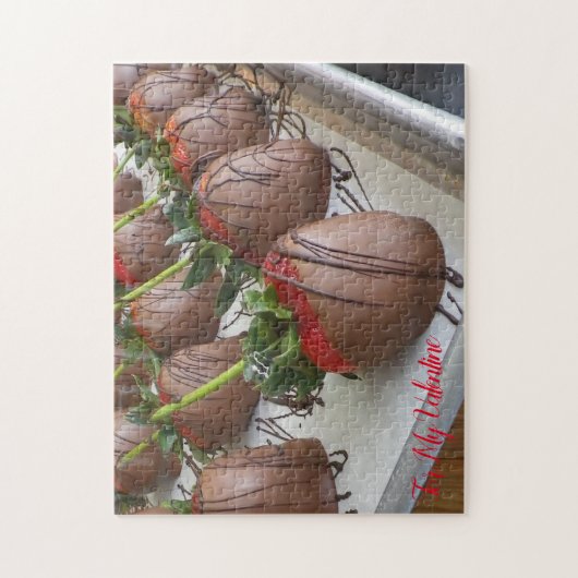 Schokolade bedeckte Erdbeeren Valentine Puzzle (Vertikal)