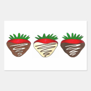 Schokolade bedeckte Erdbeeren Valentinstag Rechteckiger Aufkleber