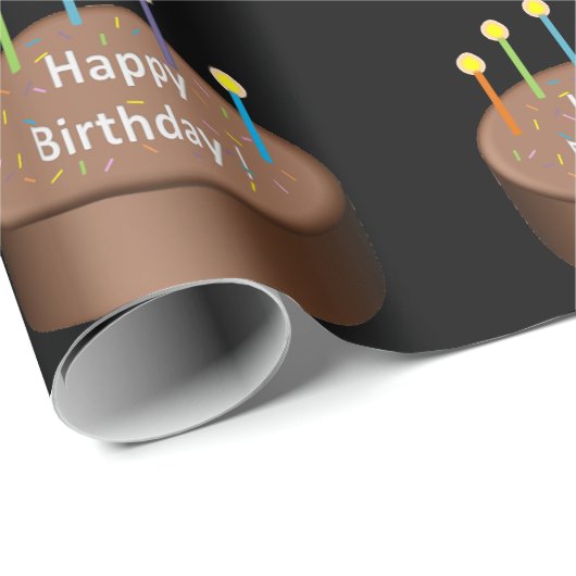 Schokolade Birthday Cake Candles Geschenkpapier (Rolleneckpunkt)