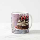 Schokolade Birthday Cake mit Erdbeeren, Kaffeetasse (VorderseiteRechts)