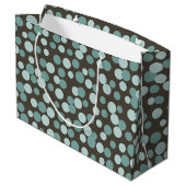 Schokolade Blue Dots Große Geschenktasche Geschenktüte (Rückseite Schrägansicht)