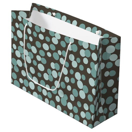 Schokolade Blue Dots Große Geschenktasche Geschenktüte (Vorderseite Schrägansicht)