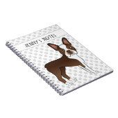 Schokolade Boston Terrier Niedlich Cartoon Dog & T Notizblock (Rechte Seite)