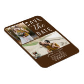 Schokolade Braun 2 Fotos Save the Date Hochzeit Magnet (Rechte Seite)