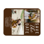 Schokolade Braun 2 Fotos Save the Date Hochzeit Magnet (Horizontal)