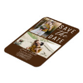 Schokolade Braun 2 Fotos Save the Date Hochzeit Magnet (Linke Seite)