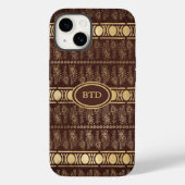 Schokolade Braun Bohemisches Monogramm Abstrakt Case-Mate iPhone Hülle (Rückseite)