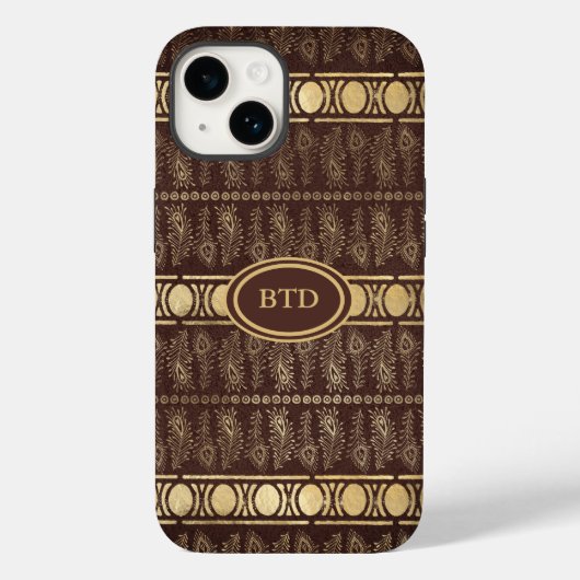 Schokolade Braun Bohemisches Monogramm Abstrakt Case-Mate iPhone Hülle (Rückseite)