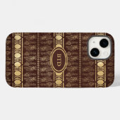 Schokolade Braun Bohemisches Monogramm Abstrakt Case-Mate iPhone Hülle (Rückseite (Horizontal))